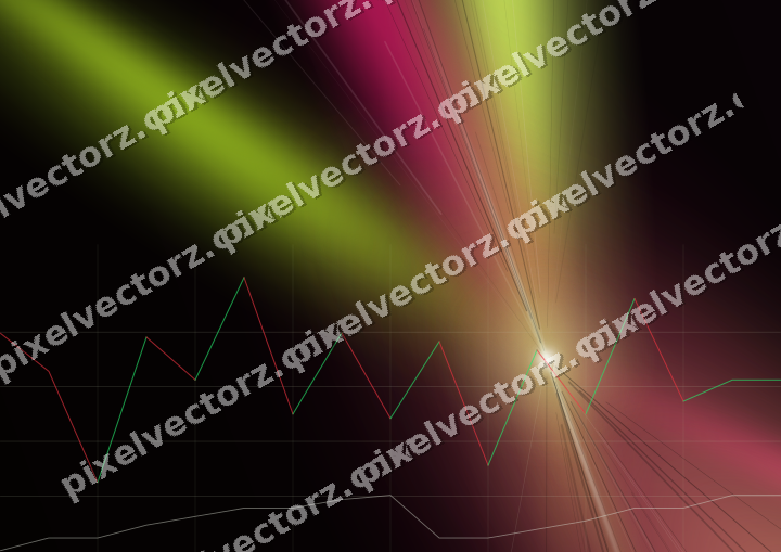 Glowing neon chart background in lime and pink