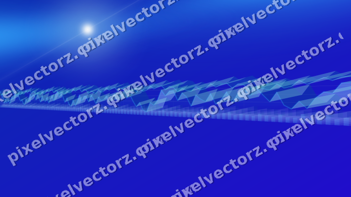 Glowing neon chart background in cyan and blue