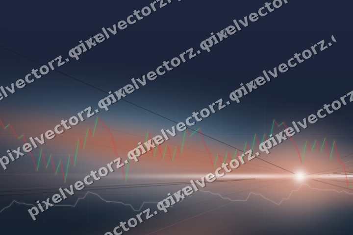 Glowing neon chart background in orange and cyan