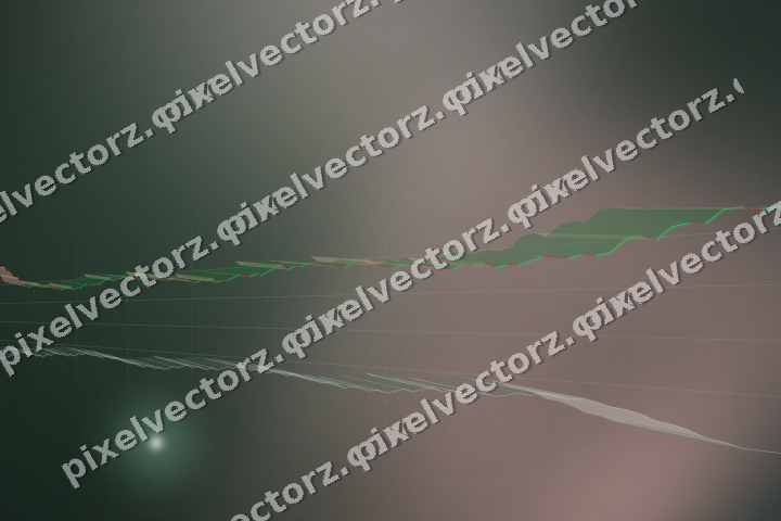 Glowing neon chart background in dark green and red