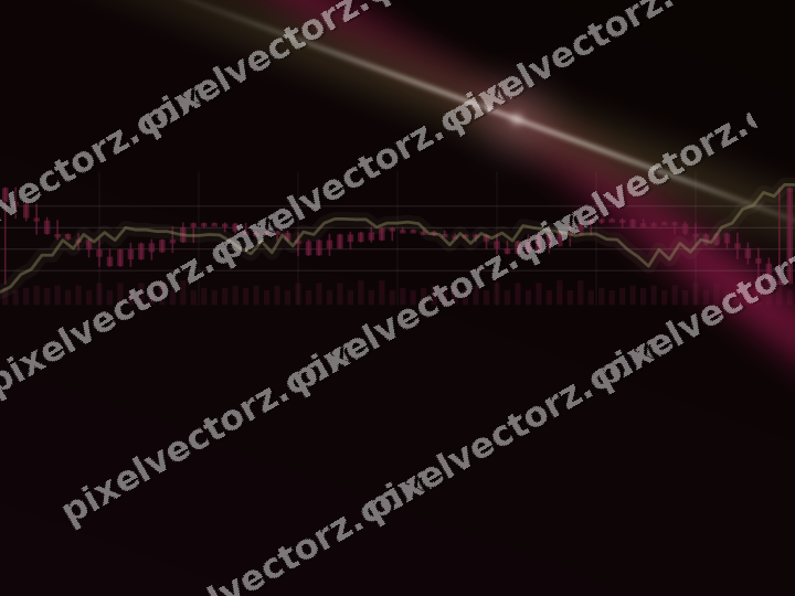 Glowing neon chart background in pink and yellow