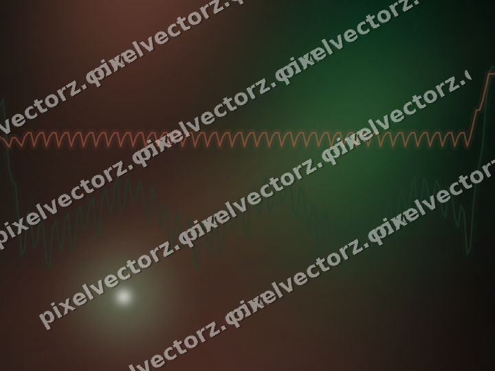 Glowing neon chart background in green and red