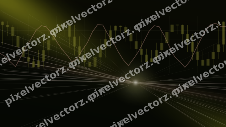 Glowing neon chart background in yellow and red