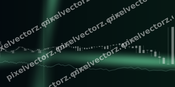 Glowing neon chart background in green and teal