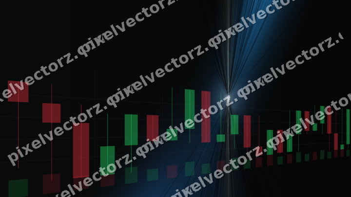 Glowing neon chart background in blue and red