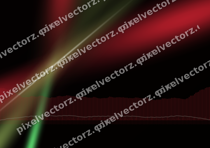 Glowing neon chart background in red and green
