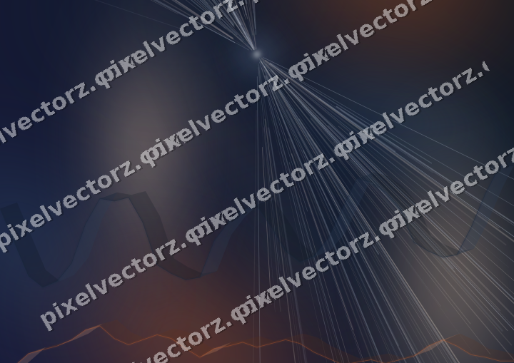 Glowing neon chart background in dark blue and orange