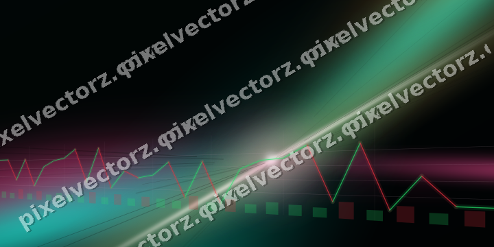 Glowing neon chart background in pink and orange