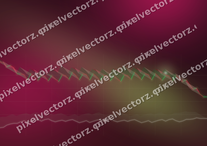 Glowing neon chart background in lime and pink