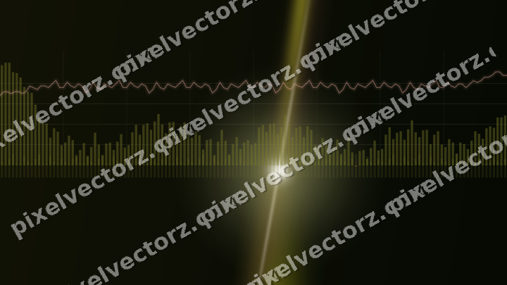 Glowing neon chart background in yellow and red
