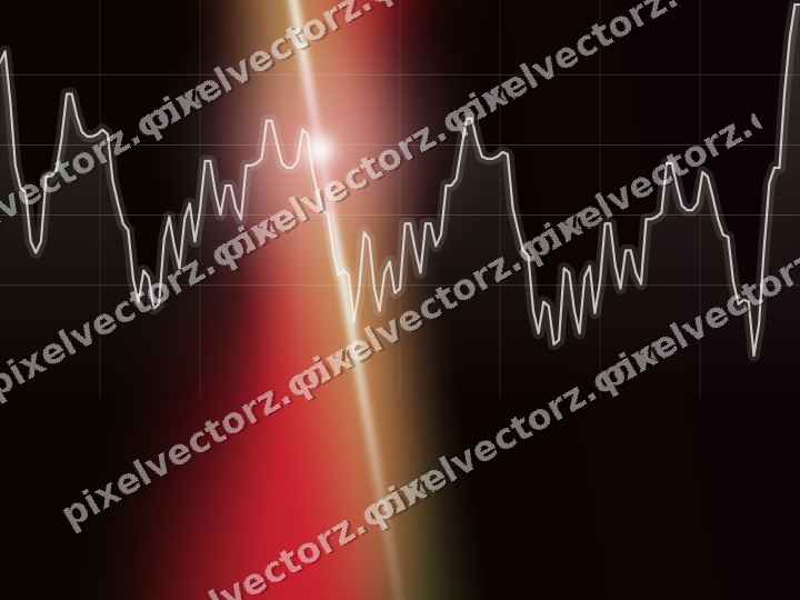 Glowing neon chart background in red and green