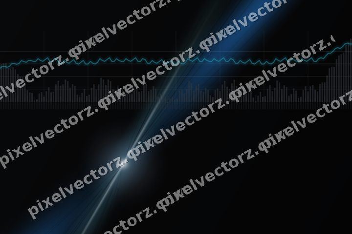 Glowing neon chart background in blue and teal