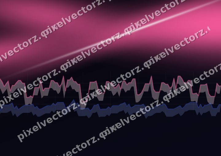 Glowing neon chart background in pink and blue