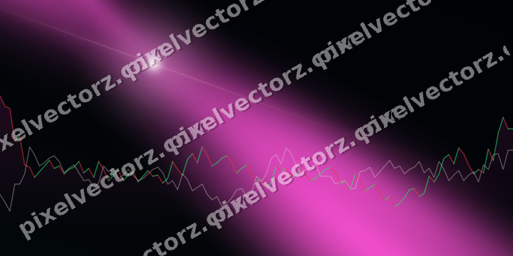 Glowing neon chart background in magenta and purple