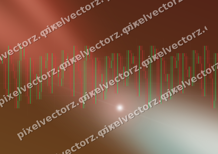 Glowing neon chart background in red and orange
