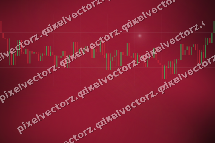 Glowing neon chart background in pink and red