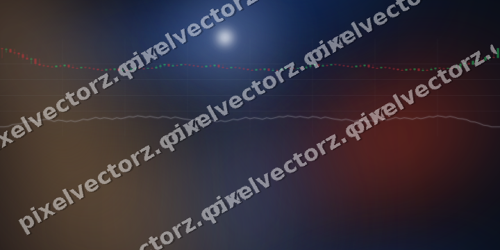 Glowing neon chart background in blue and red