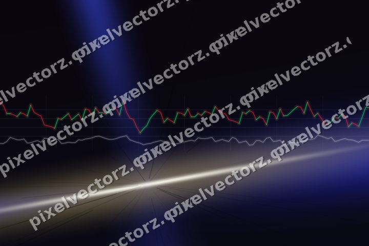 Glowing neon chart background in blue and amber