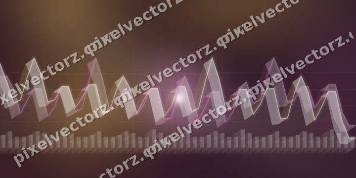 Glowing neon chart background in dark magenta and amber