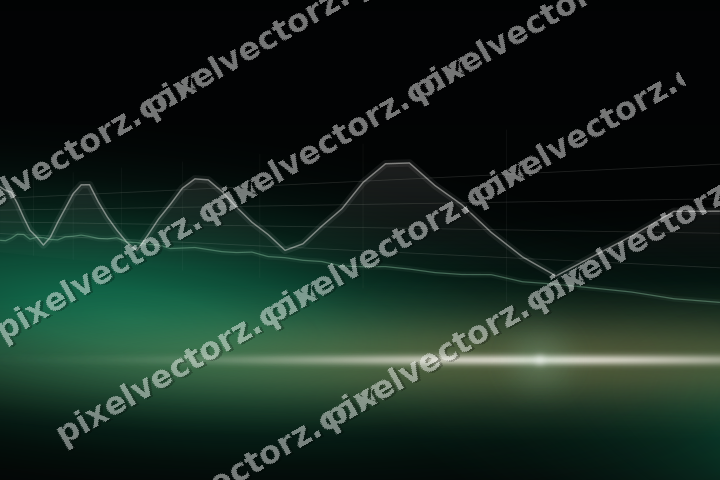 Glowing neon chart background in green and red