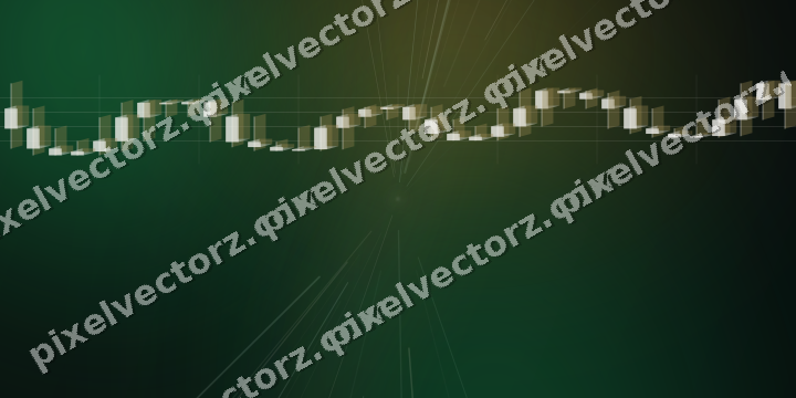 Glowing neon chart background in amber and green