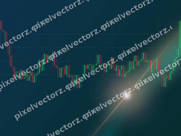 Glowing neon chart background in orange and teal
