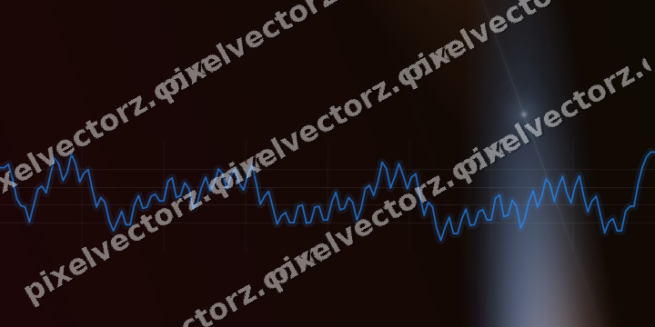 Glowing neon chart background in blue and red