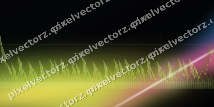 Glowing neon chart background in lime and amber