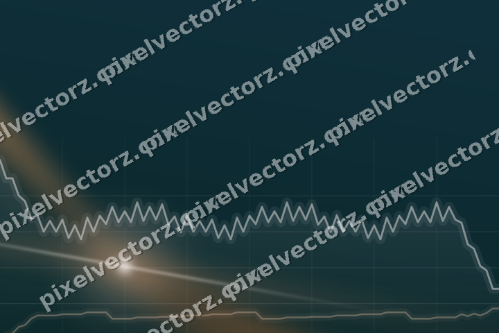 Glowing neon chart background in orange and teal