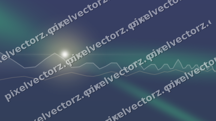 Glowing neon chart background in amber and green