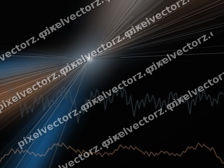 Glowing neon chart background in blue and orange