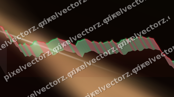 Glowing neon chart background in red and orange