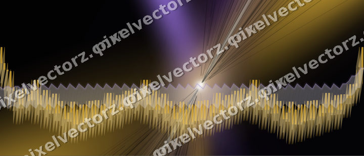 Glowing neon chart background in amber and purple