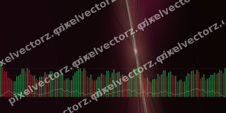 Glowing neon chart background in pink and green