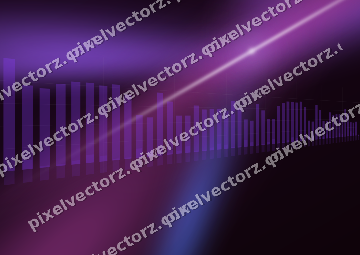 Glowing neon chart background in purple and blue