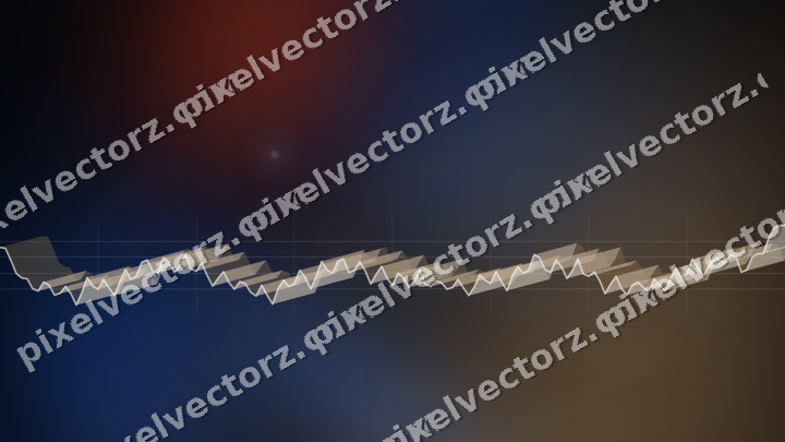 Glowing neon chart background in blue and red