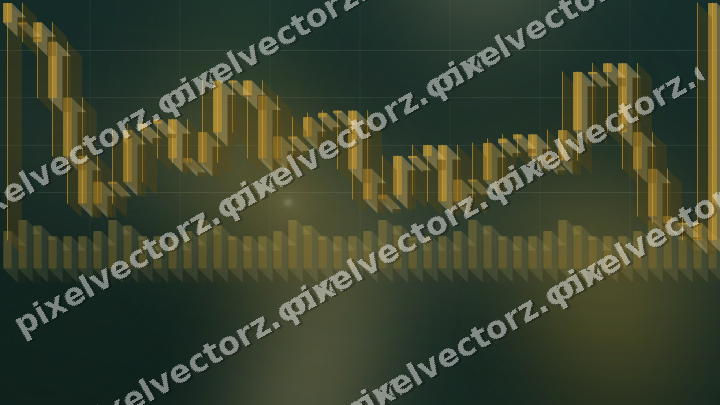 Glowing neon chart background in amber and dark green
