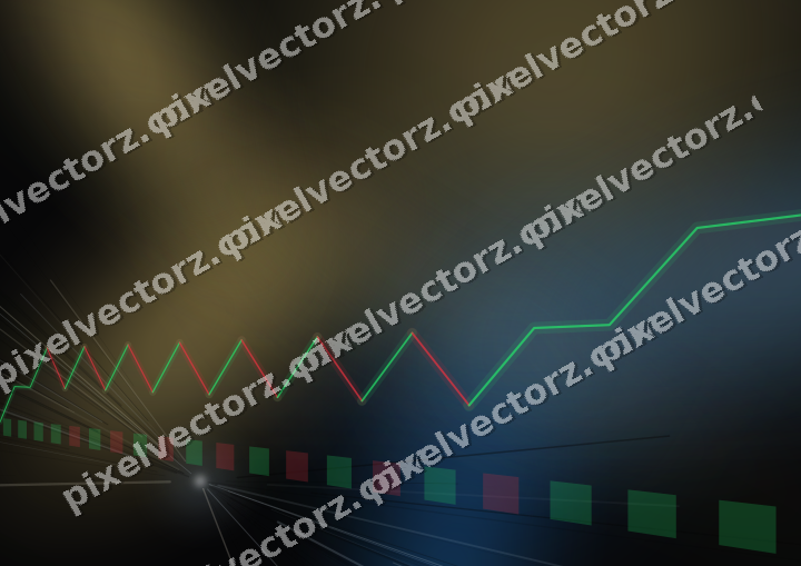 Glowing neon chart background in blue and amber