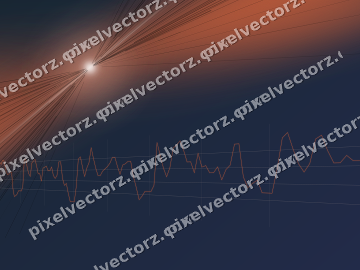 Glowing neon chart background in orange and cyan