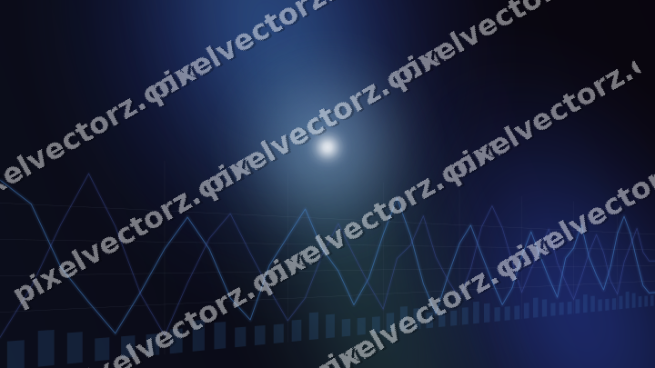 Glowing neon chart background in blue and cyan