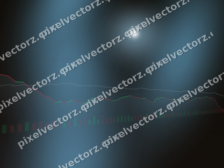 Glowing neon chart background in cyan and red