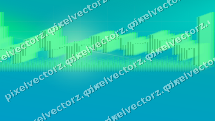Glowing neon chart background in green and lime
