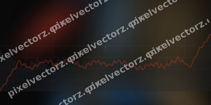 Glowing neon chart background in blue and red