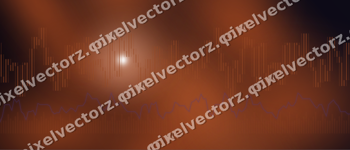 Glowing neon chart background in orange and blue