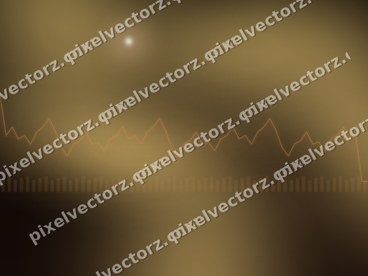Glowing neon chart background in orange and amber