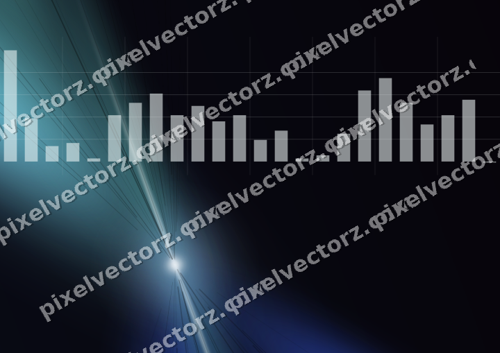 Glowing neon chart background in blue and cyan