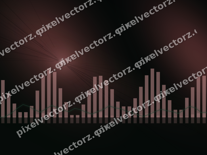 Glowing neon chart background in red and green