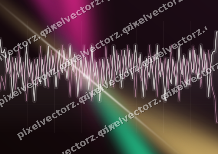 Glowing neon chart background in magenta and pink
