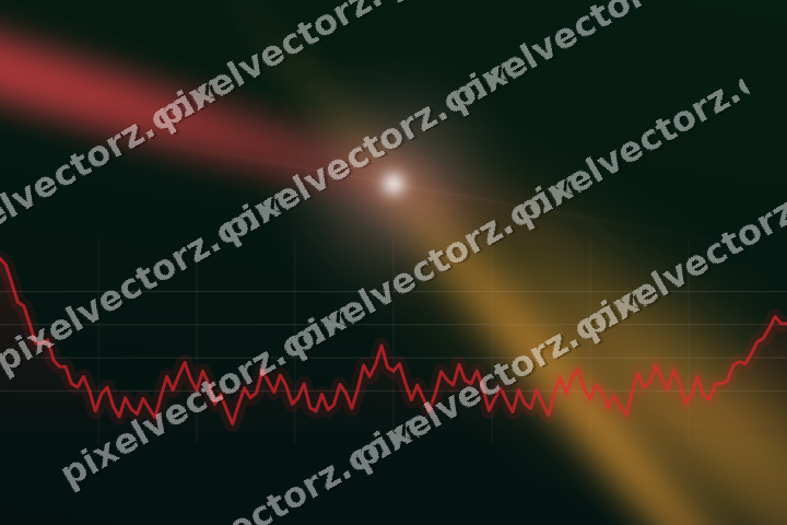 Glowing neon chart background in red and orange