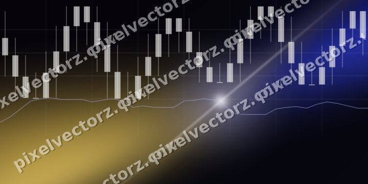 Glowing neon chart background in blue and amber